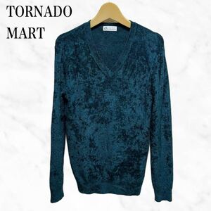 TORNADO MART ZERO ニットソー　トップス　カットソー　緑系Vネック