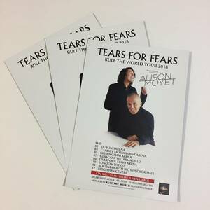 TEARS FOR FEARS RULE THE WORLD TOUR 2018 チラシ 3枚セット ★ ティアーズ・フォー・フィアーズ THE GREATEST HITS