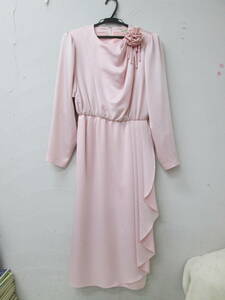 (17)♪FOR LOVELY WOMAN 光沢 カラードレス フォーマル ワンピース 発表会 舞台衣装 ピンク サイズ・洗濯表記無し 