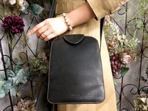 ●超美品●LOEWE ロエベ●ロゴ型押し●ステッチ●フラップ●カーフ レザー 本革●ショルダー バッグ●黒●斜め掛け●かばん●Js53358