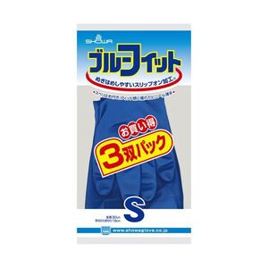 【新品】(まとめ）ショーワグローブ ブルーフィット 3双パック Sサイズ〔×20セット〕