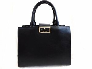 美品 ケイトスペード ■ 2WAY ハンドバッグ レザー ブラック 黒 レディース ショルダーバッグ kate spade □6E エ100