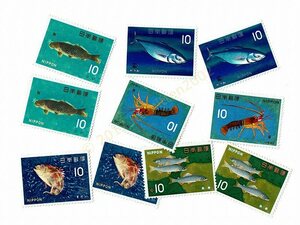 【未使用】 切手 魚介シリーズ 10円x10枚 額面100円分 送料62円～