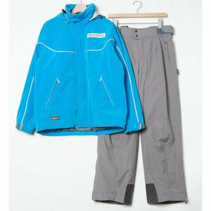 DESCENTE デサント スキー スノボー スノーボード ウェア セットアップ 上下セット ライトブルー グレー メンズ スポーツ 冬