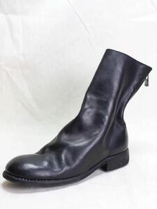 GUIDI 988 バックジップブーツ Black 40.5 ホースフルグレインレザー 馬革 革靴 シューズ グイディ ブラック 黒 メンズ アルチザン