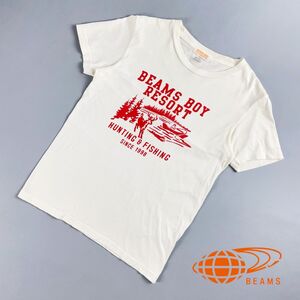 美品 BEAMS BOY ビームス ボーイ フロントプリントTシャツ 半袖カットソー トップス レディース 白 赤 サイズboy*RC1100