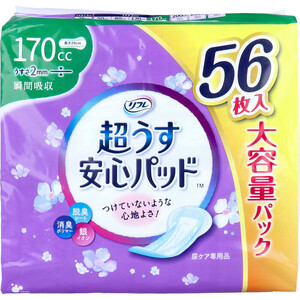 リフレ 超うす安心パッド 長時間・夜も安心用 大容量パック 170cc 56枚入