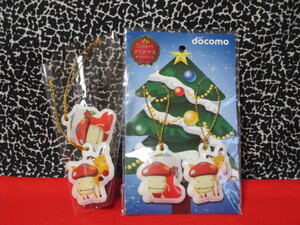 ★NTT docomo　クリスマス　クリスマスオーナメント　長靴　トナカイ　非売品　ドコモダケ　ストラップ　4個セット　新品未開封　