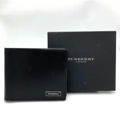 大人気☆BURBERRY☆バーバリー☆二つ折り財布☆ノバチェック☆レザー☆黒！