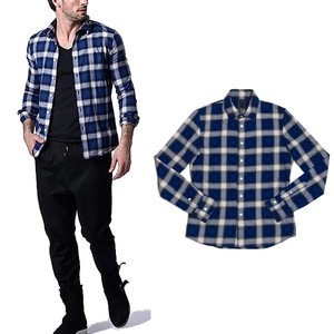 数回着2.8万 wjk ombre check wire shirts　チェック シャツ　　　AKM 1piu1uguale3 ジュンハシモト