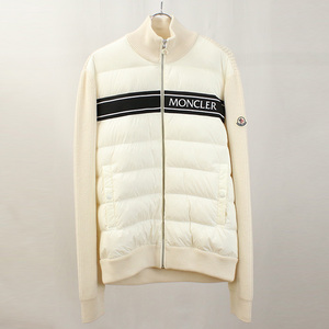 中古良品モンクレールMONCLER CARDIGAN TRICOT ナイロン-ウール 9B00005 M1131 034 ホワイト系　 ランク：A us-2 メンズ