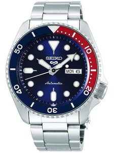 セイコー 5 SEIKO ファイブ スポーツ 自動巻(手巻き付き) 腕時計 SRPD53K1 ブルーxレッド (国内SBSA003同型)