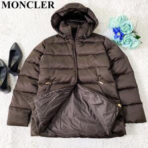 MONCLER モンクレール ダウンジャケット ダウンコート サイズ0（S相当） フード ポリエステル ナイロン ペッパージャパンタグ ブラウン