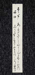 短冊ー1266 　鍋島栄子　寒芦満口　裏に下書きあり　肉筆和歌短冊　鍋島直大(佐賀藩最後の藩主)の妻　鹿鳴館の華【真作】