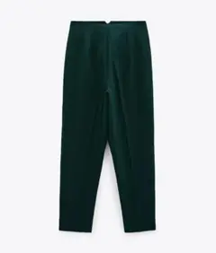 ZARA ハイウエストパンツ　XS ダークグリーン