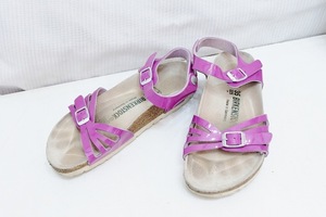 S*ビルケンシュトック BIRKENSTOCK バリ サンダル エナメル 35 パープル系 kz4416194375