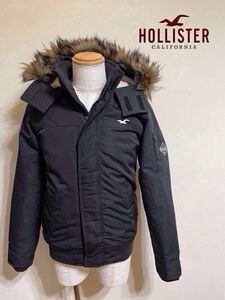 【美品】 HOLLISTER ホリスター ALL WEATHER COLLECTION 中わた 防寒 ジャケット フーディ 裏起毛 サイズM 黒 180/96A 長袖