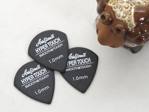 [新品・追跡便] AriaProII HyperTouch ギターピック3枚 ジャズシェイプ/ポリアセタール製/ブラック/1.0mm 日本製 MADE IN JAPAN.