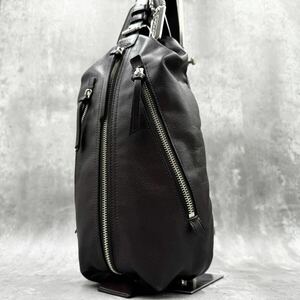 1円【極美品】コーチ COACH トンプソン スリング ボディバッグ ワン ショルダー 肩掛け オールレザー 本革 メンズ ビジネス ダークブラウン