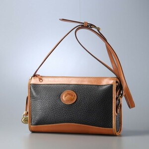 GQ7865▼USA製▼Dooney & Bourke ドゥーニー＆バーク*レザー ショルダーバッグ クロスボディバッグ*斜め掛け 鞄*ブラック×ブラウン系