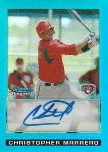 2009 BOWMAN CHROME Christopher Marrero RC Auto BLUE REFRACTOR #/150 元オリックス 来日外国人 クリス・マレーロ直筆サインカード