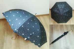 Wpcワールドパーティ　花柄フリル 長傘 手開き 晴雨兼用 uvカット 68cm 　