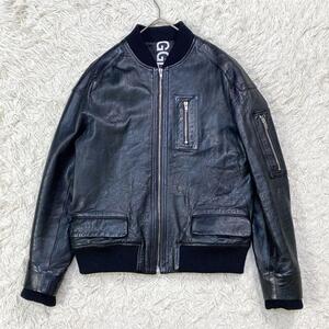 【美品】GOLDEN GOOSE DELUXE BRAND ゴールデングース ラムスキン リブレザージャケット 革ジャン XXS ブラック トゥモローランド