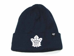 47BRAND NHL Toronto Maple Leafs ニット帽 ネイビー フリーサイズ 男女兼用 ビーニー 帽子 【未使用品】 ◆アウトレット◆