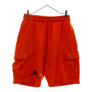 クロムハーツ ×MATTY BOY SHORTS マッティボーイ ロゴプリント スウェットショーツ カーゴハーフパンツ レッド ※海外ギャランティ付き