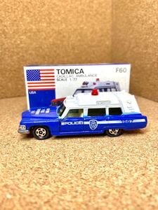 トミカ　ミニカー　tomica 当時物　元箱　アメリカンポリスカーフェアＡ　日本製　青箱　キャデラック　救急車　トミカ複数出品中　同梱可