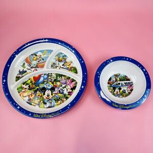 WDW キッズ ランチ プレート セット 仕切り お皿 ボウル☆ダッフィー・ミッキー・ミニー☆アメリカ ディズニー Duffy Disney Plate Bowl