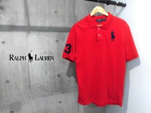 POLO RALPH LAUREN/ポロ ラルフローレン CLASSIC FIT ビッグポニー刺繍 半袖 ポロシャツ XL/半袖シャツ/カノコ/赤/メンズ