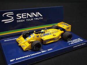 1:43 Minichamps ロータス ホンダ 99T モナコGP 初優勝 CAMEL ウェザリング A.セナ Senna #12 キャメル Lotus Senna 没後30年コレクション