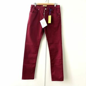 J205-C4-1919◎VERSACE JEANS ヴェルサーチ ジーンズ ボルドー系 メンズ 34インチ S パンツ ジーンズ ボトムス タグ付き ②