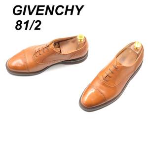 即決 GIVENCHY ジバンシイ 26.5cm 8.5 2504 メンズ レザーシューズ ストレートチップ 内羽根 茶 ブラウン 革靴 皮靴 ビジネスシューズ