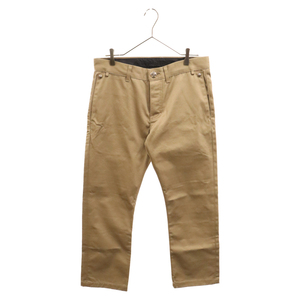 CHROME HEARTS クロムハーツ CHINOS レザー切替 ボタンフライ チノ ワークパンツ ベージュ