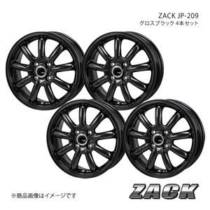 ZACK JP-209 スペイド 140系 2012/7～2020/12 アルミホイール4本セット 【14×5.5J 4-100 +40 グロスブラック】