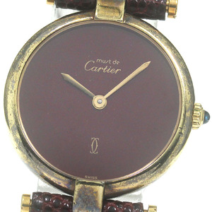 ジャンク ★1円スタート★ カルティエ CARTIER ヴァンドーム SV925 24MM クォーツ レディース 保証書付き_425450