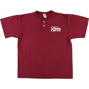 古着 90年代 SOFFE SHIRTS ヘンリーネック スポーツプリントTシャツ USA製 メンズL ヴィンテージ /eaa464188