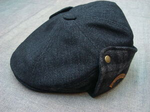 新品DL Headwear (ディーエルヘッドウェア)Benjamin Flap Hunting black plaid Mサイズ