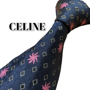 ★CELINE★　セリーヌ　ネイビー系　ドット柄　スペイン製