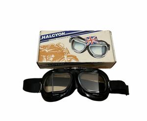 HALCYON MARK GOGGLES Vintage ヴィンテージ ハルシオン モーターサイクルゴーグル Motorcycle 希少 RARE レア BLACK 黒系MADE IN ENGLAND