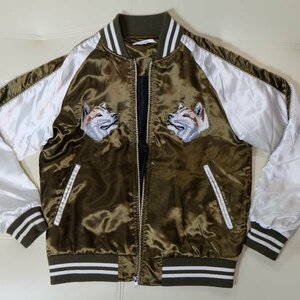 ベイクレスト スカジャン M（実寸S位か） TOKYOマップ 犬 ハチ公 柴犬 BAYCREST 東京 SOUVENIR JACKET