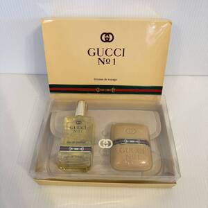 【未使用】 GUCCI グッチ No1 香水 石鹸 ポーチセット TROUSSE DE VOYAGE オールドパルファム 60ml サボン 100g 小物入れ バッグ