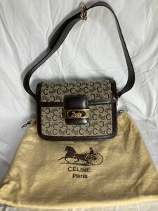 CELINE セリーヌ 馬車 セリーヌショルダーバッグ ヴィンテージ ブラウン 金具