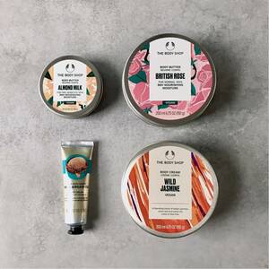 THE BODY SHOP ボディバター ワイルドジャスミン ブリティッシュローズ アーモンドミルク ハンドクリーム ワイルドアルガン ボディショップ