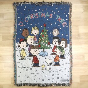 D1R/12.25-3　USA製　PEANUTS　ピーナッツ　SNOOPY　スヌーピー　クリスマスツリー　ラグ　マット　カーペット　ブランケット　絨毯