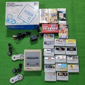 スーパーファミコン 本体 動作確認済み ソフト カセット 20本 まとめ売り 本体箱あり ストリートファイター ドラゴンボール テトリス