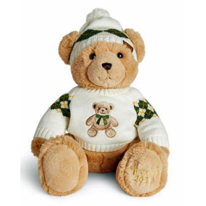 ZZ【Angus CHIRISTMAS BEAR 2021 アンガス クリスマスベア】Harrods ハロッズ 座高約32cm テディベア イヤーベア BIGぬいぐるみ タグ付き