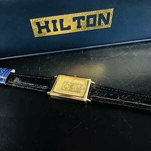 インゴット入り時計 総重量19.3g スイス銀行発行 24金インゴット FINE GOLD 999.9 未使用品 HILTON 腕時計 竜頭含め22.0㎜ 1円出品 16349